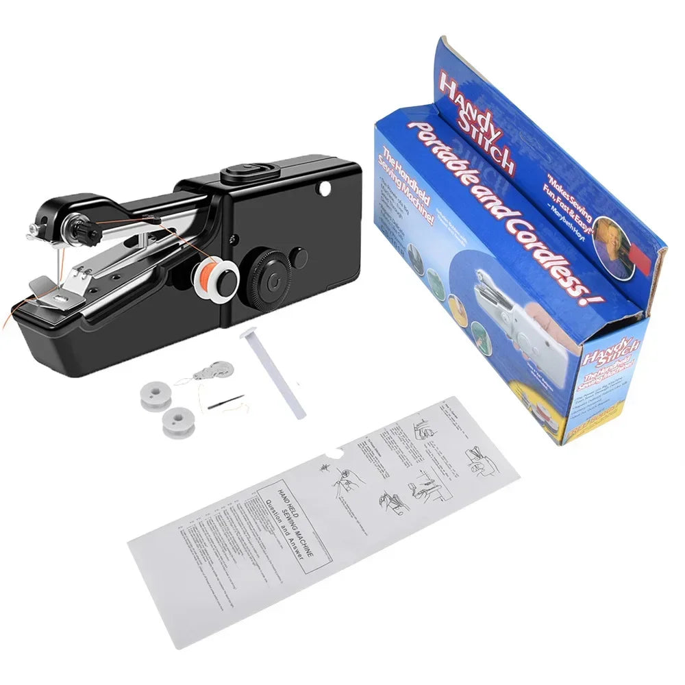 Household Portable Sewing Machine Repair Quick Stitch Sew Needlework Cordless Clothes Fabrics Mini Handheld Sewing Machine