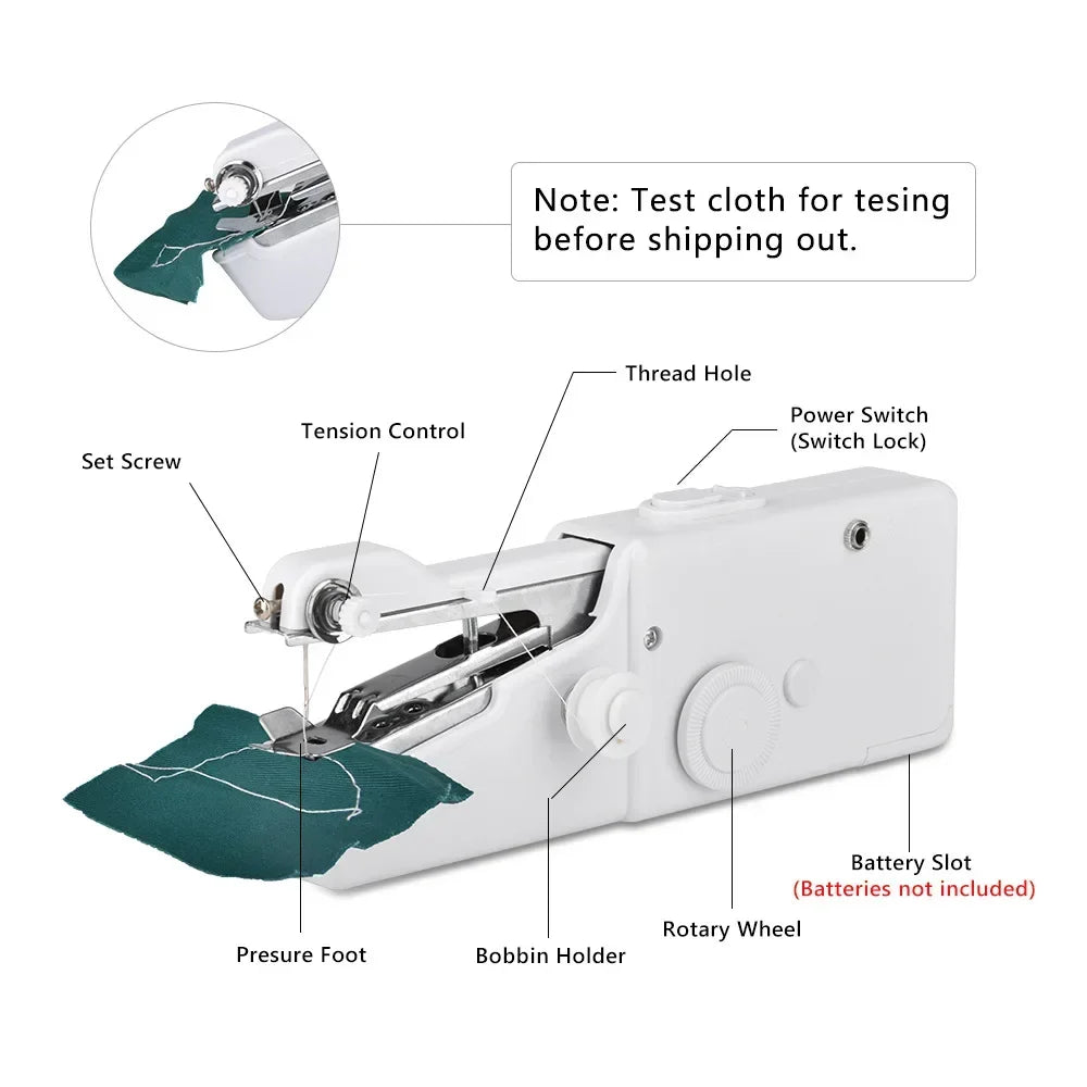 Household Portable Sewing Machine Repair Quick Stitch Sew Needlework Cordless Clothes Fabrics Mini Handheld Sewing Machine