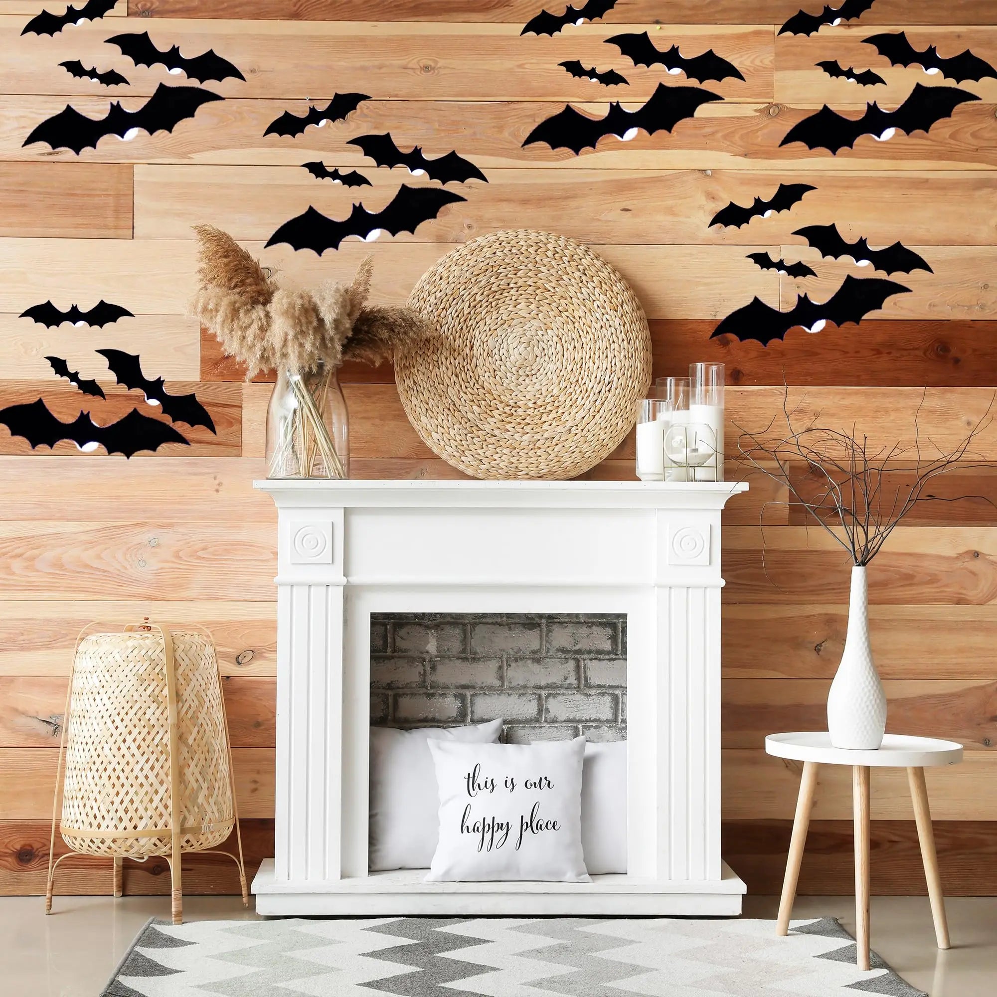 Halloween LED Bats Light Wall Decor,Realistic PVC 3D Bats Sticker Lights for Home Indoor Outdoor Halloween Party Wall Decoration