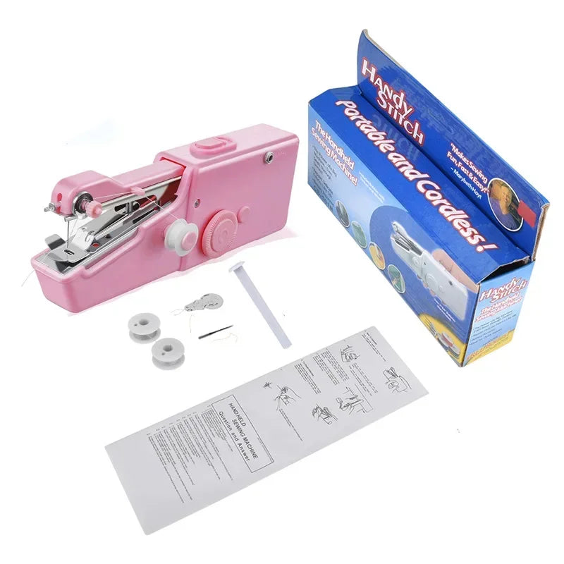 Household Portable Sewing Machine Repair Quick Stitch Sew Needlework Cordless Clothes Fabrics Mini Handheld Sewing Machine