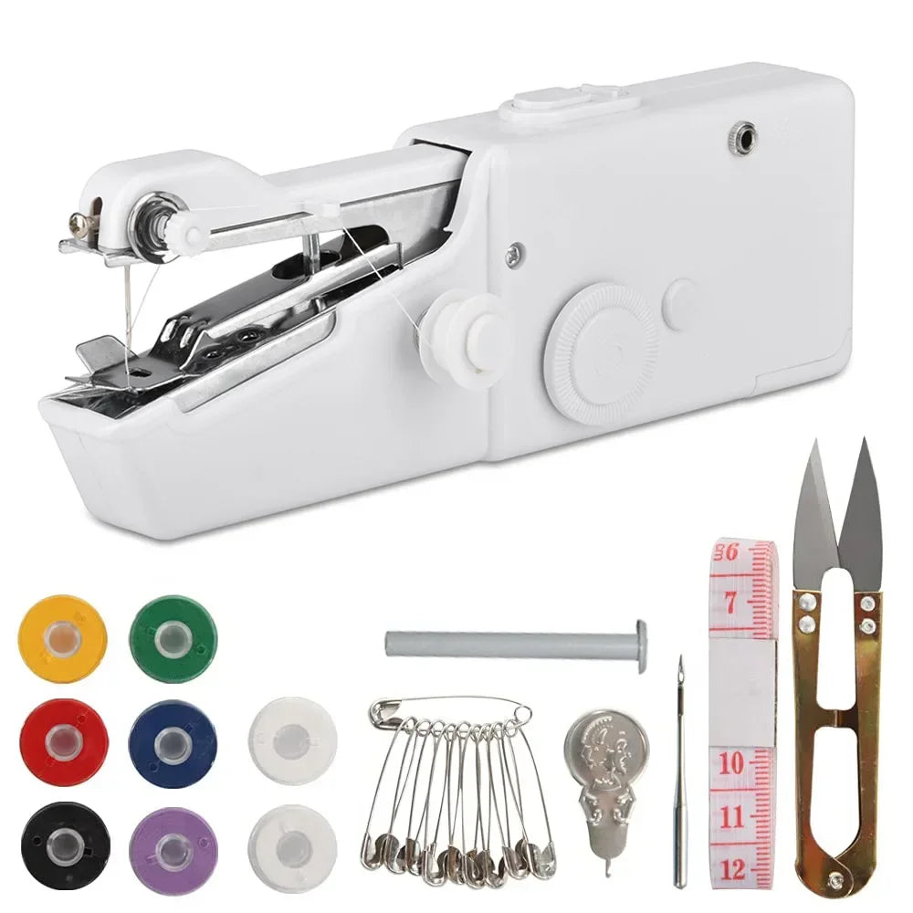 Household Portable Sewing Machine Repair Quick Stitch Sew Needlework Cordless Clothes Fabrics Mini Handheld Sewing Machine