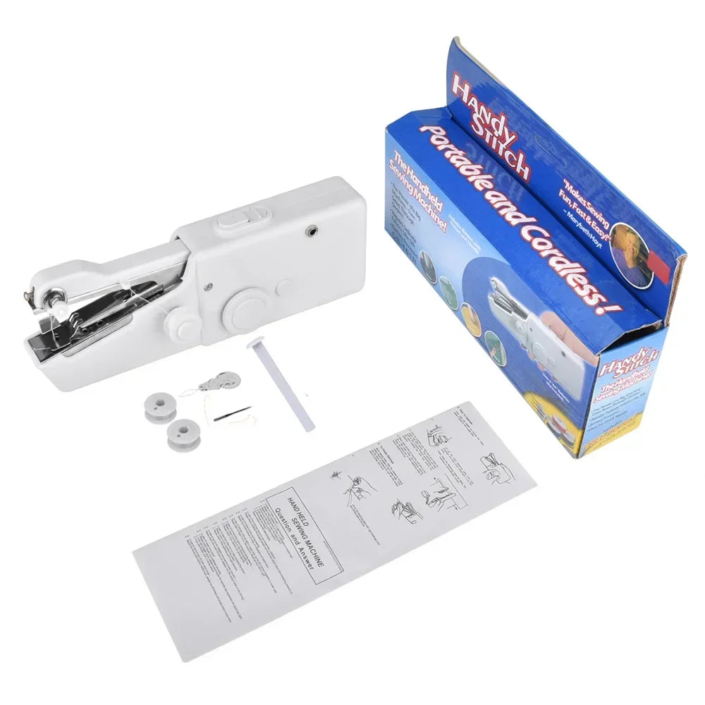 Household Portable Sewing Machine Repair Quick Stitch Sew Needlework Cordless Clothes Fabrics Mini Handheld Sewing Machine